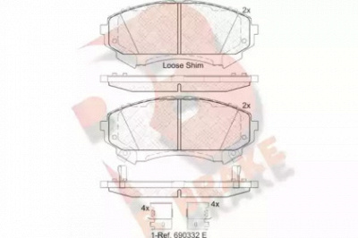 R BRAKE rb2140 -  Комплект тормозных колодок, дисковый тормоз